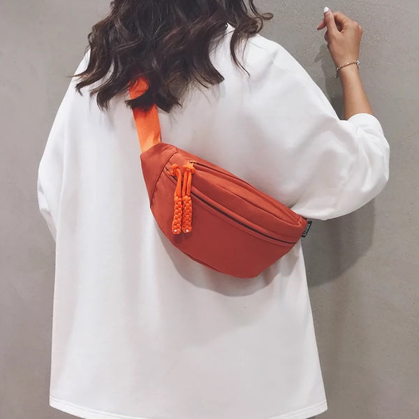 Canvas small bag women's 2024 new Japanese and Korean trend chest bag casual versatile crossbody bag women's waist bag shoulder bag